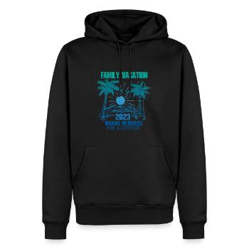 Vacances d’été en famille Créer des souvenirs - Sweat à capuche Premium bio Homme - noir - Devant - Nico (187cm)