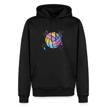 Volleyballspieler Kinder Beachvolleyball - Männer Premium Bio Hoodie - Schwarz - Vorne - Nico (187cm)