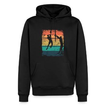 Volleyball Joueur Retro Beach Volleyball - Sweat à capuche Premium bio Homme - noir - Devant - Nico (187cm)