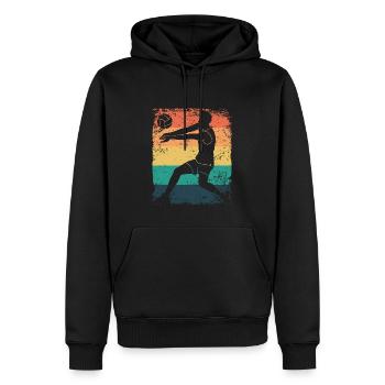 Volleyball Joueur Retro Beach Volleyball - Sweat à capuche Premium bio Homme - noir - Devant - Nico (187cm)