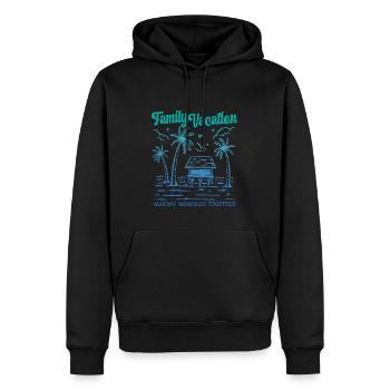 Vacances d’été en famille Créer des souvenirs - Sweat à capuche Premium bio Homme - noir - Devant - Nico (187cm)
