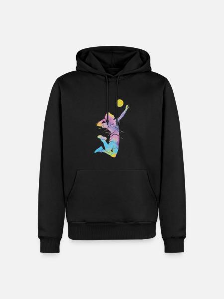Volleyballspieler Kinder Beachvolleyball - Männer Premium Bio Hoodie - Schwarz