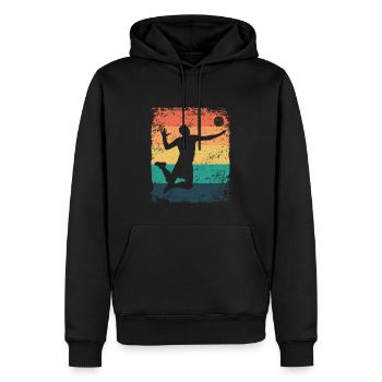 Volleyball Spieler Retro Beach Volleyball - Männer Premium Bio Hoodie - Schwarz - Vorne - Nico (187cm)