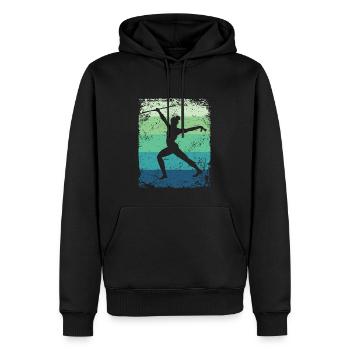 Gymnaste Baton Gymnastique Rythmique Rétro - Sweat à capuche Premium bio Homme - noir - Devant - Nico (187cm)
