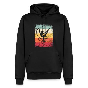 Gymnaste Gymnaste Gymnastique Rythmique Rétro - Sweat à capuche Premium bio Homme - noir - Devant - Nico (187cm)