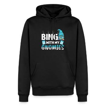 Bingo avec mes gnomies Bingo drôle - Sweat à capuche Premium bio Homme - noir - Devant - Nico (187cm)