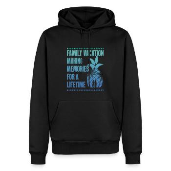 Vacances d’été en famille Créer des souvenirs - Sweat à capuche Premium bio Homme - noir - Devant - Nico (187cm)
