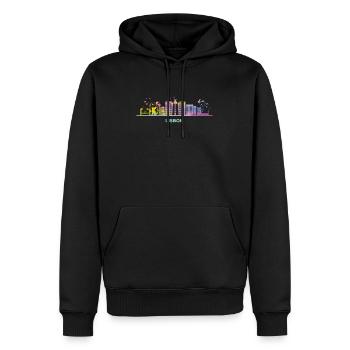 Lisbonne Skyline Lisbonne - Sweat à capuche Premium bio Homme - noir - Devant - Nico (187cm)