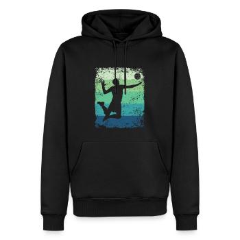 Volleyball Joueur Retro Beach Volleyball - Sweat à capuche Premium bio Homme - noir - Devant - Nico (187cm)