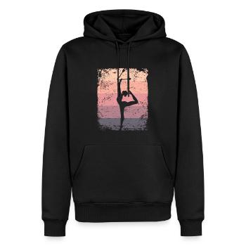 Gymnast Legs Gymnastique Rythmique Rétro - Sweat à capuche Premium bio Homme - noir - Devant - Nico (187cm)