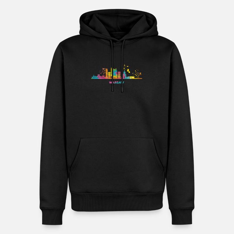 Varsovie Skyline Varsovie - Sweat à capuche Premium bio Homme - noir
