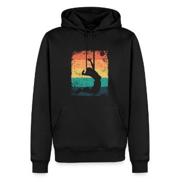 Volleyball Joueur Retro Beach Volleyball - Sweat à capuche Premium bio Homme - noir - Devant - Nico (187cm)