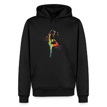 Gymnast with clubs Rhythmic gymnastics - Men’s Premium Organic Hoodie - black - Front - Nico (187cm)