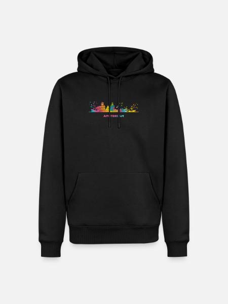 Amsterdam Skyline Amsterdam - Sweat à capuche Premium bio Homme - noir