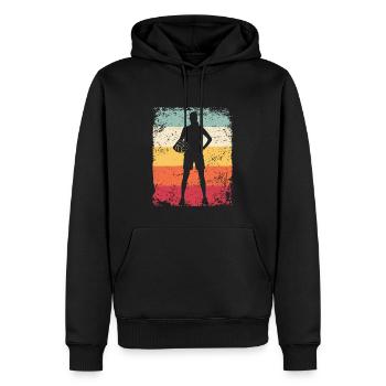 Volleyball Joueur Retro Beach Volleyball - Sweat à capuche Premium bio Homme - noir - Devant - Nico (187cm)
