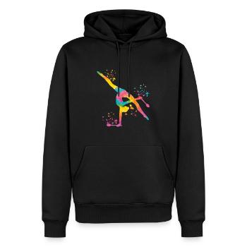 Gymnast with clubs Rhythmic gymnastics - Men’s Premium Organic Hoodie - black - Front - Nico (187cm)