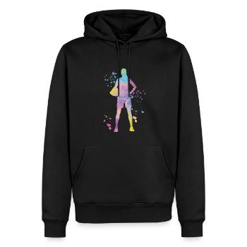 Volleyballspieler Kinder Beachvolleyball - Männer Premium Bio Hoodie - Schwarz - Vorne - Nico (187cm)