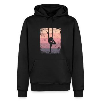 Gymnaste Baton Gymnastique Rythmique Rétro - Sweat à capuche Premium bio Homme - noir - Devant - Nico (187cm)