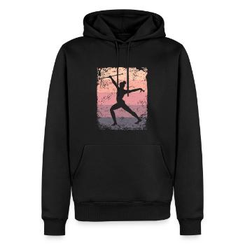 Gymnaste Baton Gymnastique Rythmique Rétro - Sweat à capuche Premium bio Homme - noir - Devant - Nico (187cm)