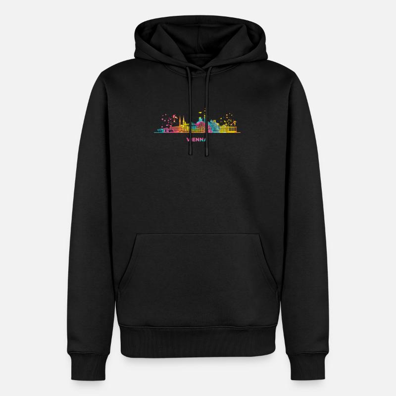 Vienesse Skyline Wien - Männer Premium Bio Hoodie - Schwarz