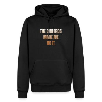 Les churros m’ont donné envie de churro - Sweat à capuche Premium bio Homme - noir - Devant - Nico (187cm)