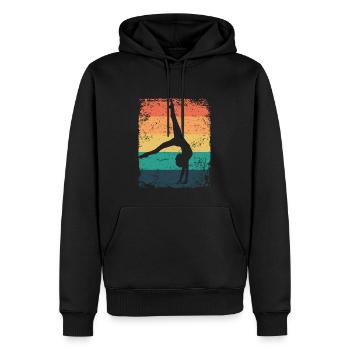 Gymnaste Gymnaste Gymnastique Rythmique Rétro - Sweat à capuche Premium bio Homme - noir - Devant - Nico (187cm)