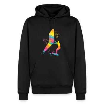 Wing Foil Wingsurfing Man Foil Wing - Sweat à capuche Premium bio Homme - noir - Devant - Nico (187cm)