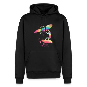 Wing Foil Wingsurfing Man Foil Wing - Sweat à capuche Premium bio Homme - noir - Devant - Nico (187cm)