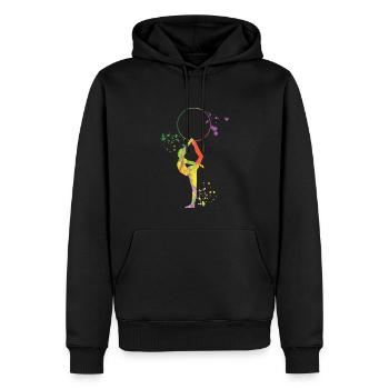 Gymnaste avec des clubs Gymnastique rythmique - Sweat à capuche Premium bio Homme - noir - Devant - Nico (187cm)