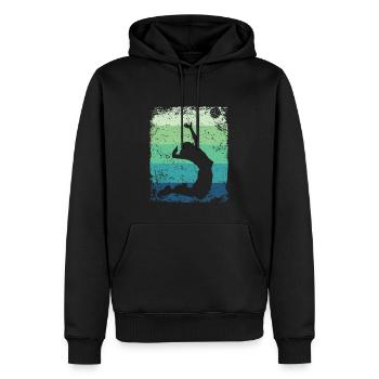Volleyball Joueur Retro Beach Volleyball - Sweat à capuche Premium bio Homme - noir - Devant - Nico (187cm)