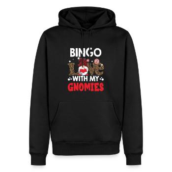 Bingo Love With My Gnomies Leo Bingo - Men’s Premium Organic Hoodie - black - Front - Nico (187cm)