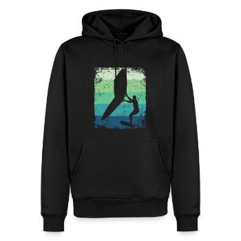 Flügelfolie Wingsurfing Retro-folie Flügel - Männer Premium Bio Hoodie - Schwarz - Vorne - Nico (187cm)