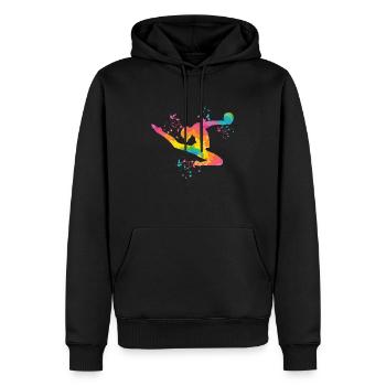 Gymnaste avec gymnastique rythmique de balle - Sweat à capuche Premium bio Homme - noir - Devant - Nico (187cm)