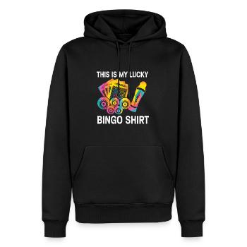 C’est ma chemise de bingo porte-bonheur - Sweat à capuche Premium bio Homme - noir - Devant - Nico (187cm)