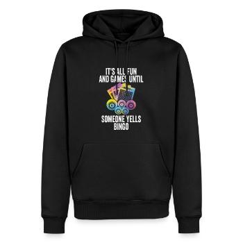 Fun and games at bingo - Men’s Premium Organic Hoodie - black - Front - Nico (187cm)