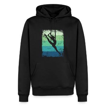 Gymnaste Baton Gymnastique Rythmique Rétro - Sweat à capuche Premium bio Homme - noir - Devant - Nico (187cm)