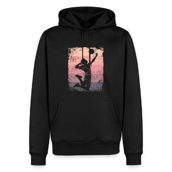 Volleyball Joueur Retro Beach Volleyball - Sweat à capuche Premium bio Homme - noir - Devant - Nico (187cm)