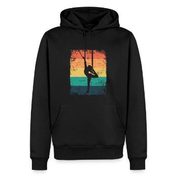 Gymnaste Baton Gymnastique Rythmique Rétro - Sweat à capuche Premium bio Homme - noir - Devant - Nico (187cm)