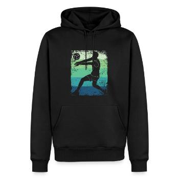 Volleyball Spieler Retro Beach Volleyball - Männer Premium Bio Hoodie - Schwarz - Vorne - Nico (187cm)