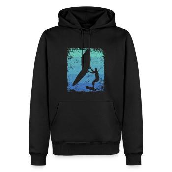 Flügelfolie Wingsurfing Retro-folie Flügel - Männer Premium Bio Hoodie - Schwarz - Vorne - Nico (187cm)