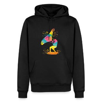 Wing Foil Wingsurfing Man Foil Wing - Sweat à capuche Premium bio Homme - noir - Devant - Nico (187cm)