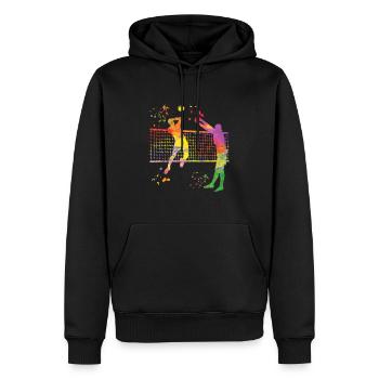 Volleyballspieler Kinder Beachvolleyball - Männer Premium Bio Hoodie - Schwarz - Vorne - Nico (187cm)