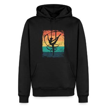 Gymnaste Gymnaste Gymnastique Rythmique Rétro - Sweat à capuche Premium bio Homme - noir - Devant - Nico (187cm)