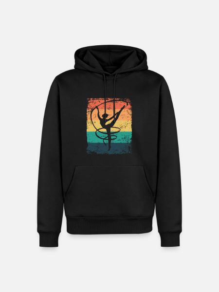 Gymnaste Gymnaste Gymnastique Rythmique Rétro - Sweat à capuche Premium bio Homme - noir