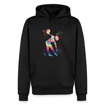 Gymnaste avec gymnastique rythmique de balle - Sweat à capuche Premium bio Homme - noir - Devant - Nico (187cm)