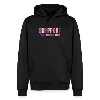 Unterstützen Sie Ihren Lokalen Nail Gang Nail Tech - Männer Premium Bio Hoodie - Schwarz - Vorne - Nico (187cm)