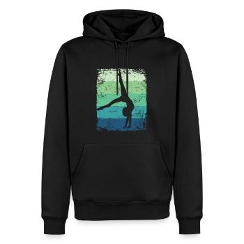 Gymnaste Gymnaste Gymnastique Rythmique Rétro - Sweat à capuche Premium bio Homme - noir - Devant - Nico (187cm)
