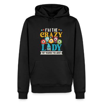Je suis la folle dame de bingo drôle bingo - Sweat à capuche Premium bio Homme - noir - Devant - Nico (187cm)