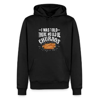 On m’a dit qu’il y aurait des churros - Sweat à capuche Premium bio Homme - noir - Devant - Nico (187cm)