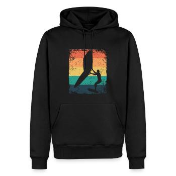 Flügelfolie Wingsurfing Retro-folie Flügel - Männer Premium Bio Hoodie - Schwarz - Vorne - Nico (187cm)